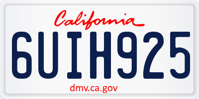 CA license plate 6UIH925