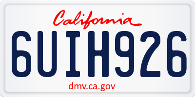 CA license plate 6UIH926