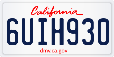 CA license plate 6UIH930