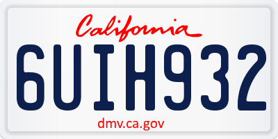 CA license plate 6UIH932