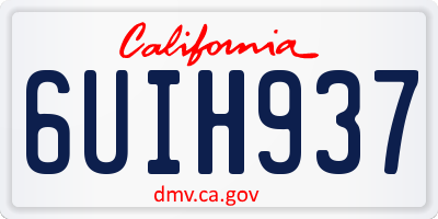 CA license plate 6UIH937
