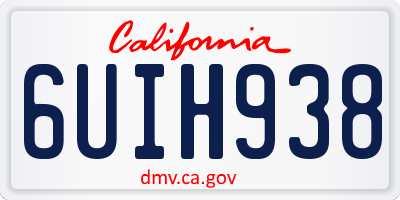 CA license plate 6UIH938
