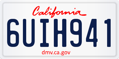 CA license plate 6UIH941