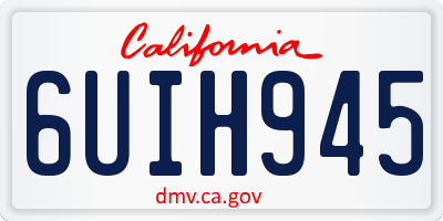 CA license plate 6UIH945