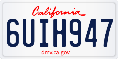CA license plate 6UIH947