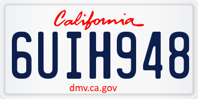 CA license plate 6UIH948