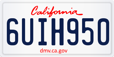 CA license plate 6UIH950