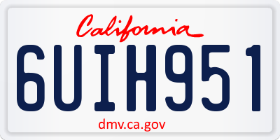 CA license plate 6UIH951