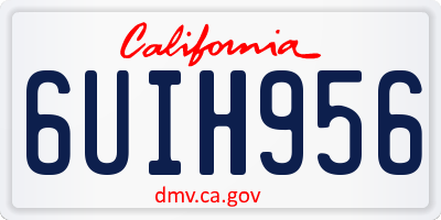 CA license plate 6UIH956