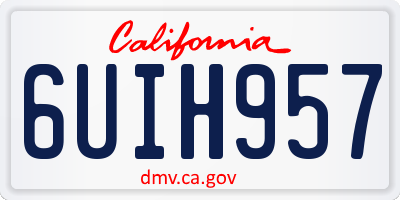 CA license plate 6UIH957