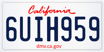 CA license plate 6UIH959