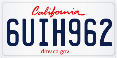 CA license plate 6UIH962