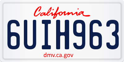 CA license plate 6UIH963