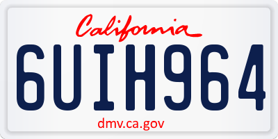 CA license plate 6UIH964