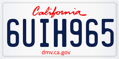 CA license plate 6UIH965