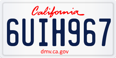 CA license plate 6UIH967