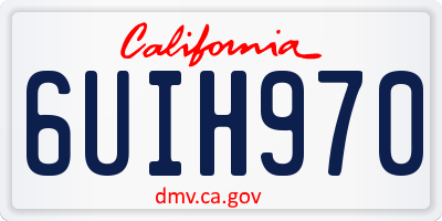CA license plate 6UIH970