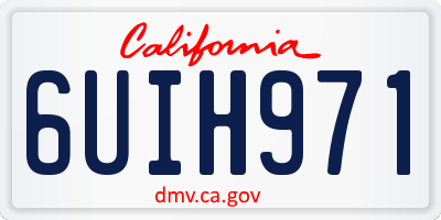 CA license plate 6UIH971