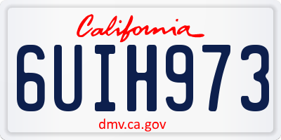 CA license plate 6UIH973