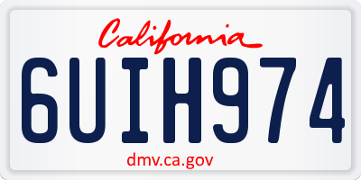 CA license plate 6UIH974