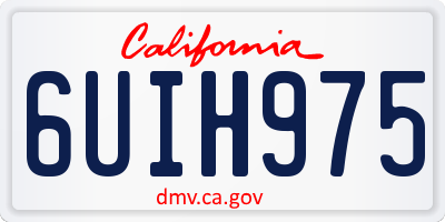 CA license plate 6UIH975
