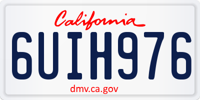 CA license plate 6UIH976