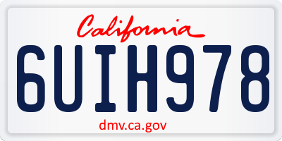 CA license plate 6UIH978