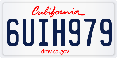 CA license plate 6UIH979