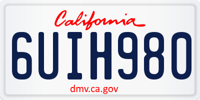 CA license plate 6UIH980