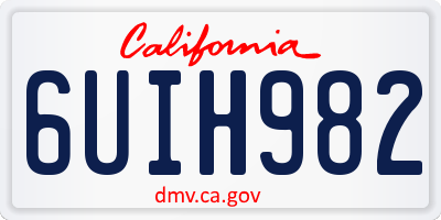 CA license plate 6UIH982