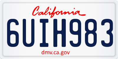 CA license plate 6UIH983