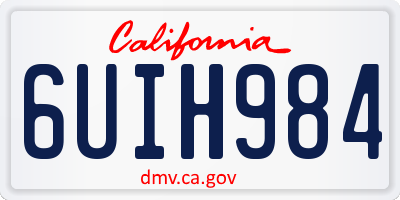 CA license plate 6UIH984
