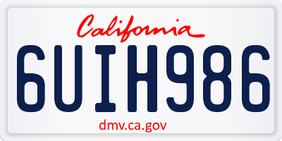 CA license plate 6UIH986