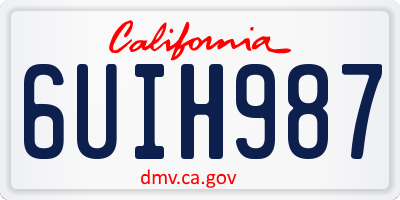 CA license plate 6UIH987