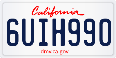 CA license plate 6UIH990