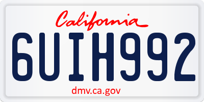 CA license plate 6UIH992