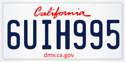 CA license plate 6UIH995