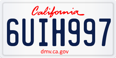 CA license plate 6UIH997