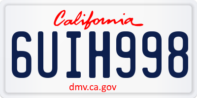 CA license plate 6UIH998