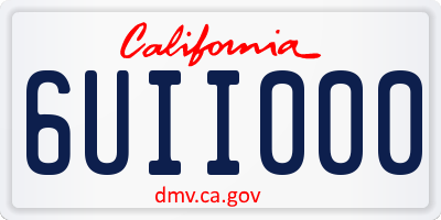 CA license plate 6UII000