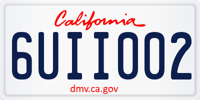 CA license plate 6UII002