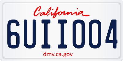 CA license plate 6UII004