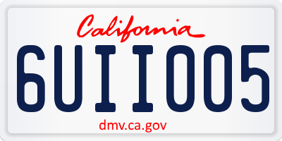 CA license plate 6UII005