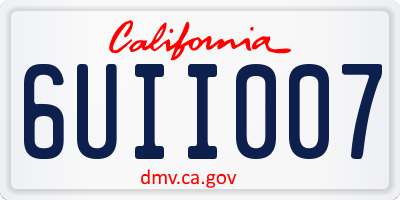 CA license plate 6UII007