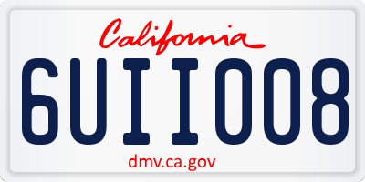 CA license plate 6UII008