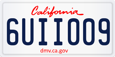 CA license plate 6UII009