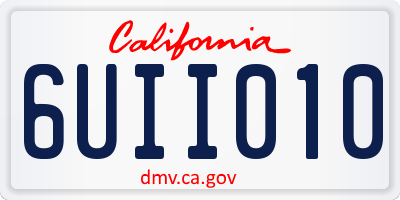 CA license plate 6UII010