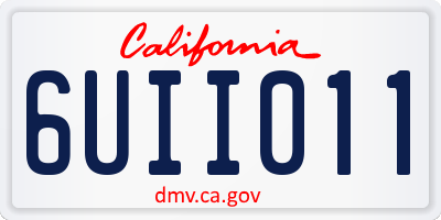 CA license plate 6UII011