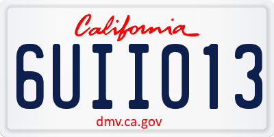 CA license plate 6UII013