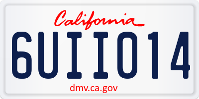 CA license plate 6UII014
